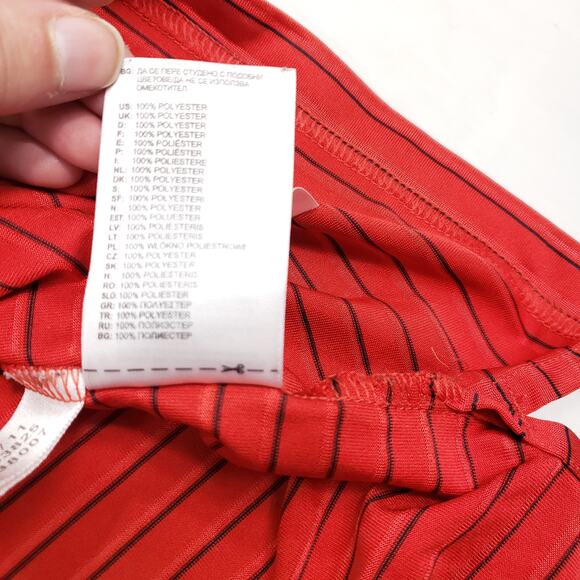 Adidas Clima Cool Striped Polo Shirt Orange And Black Size Large Short Sleeve - Picture 6 of 11